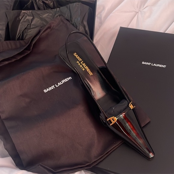 Saint Laurent
Women's Carine Slingback Pumps in Patent Leather black size 35 - Picture 12 of 15